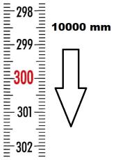 REGLET GRADUE VERTICAL ZÉRO EN HAUT LONGUEUR 10000 MM<br>REF : RGVR1-00H100